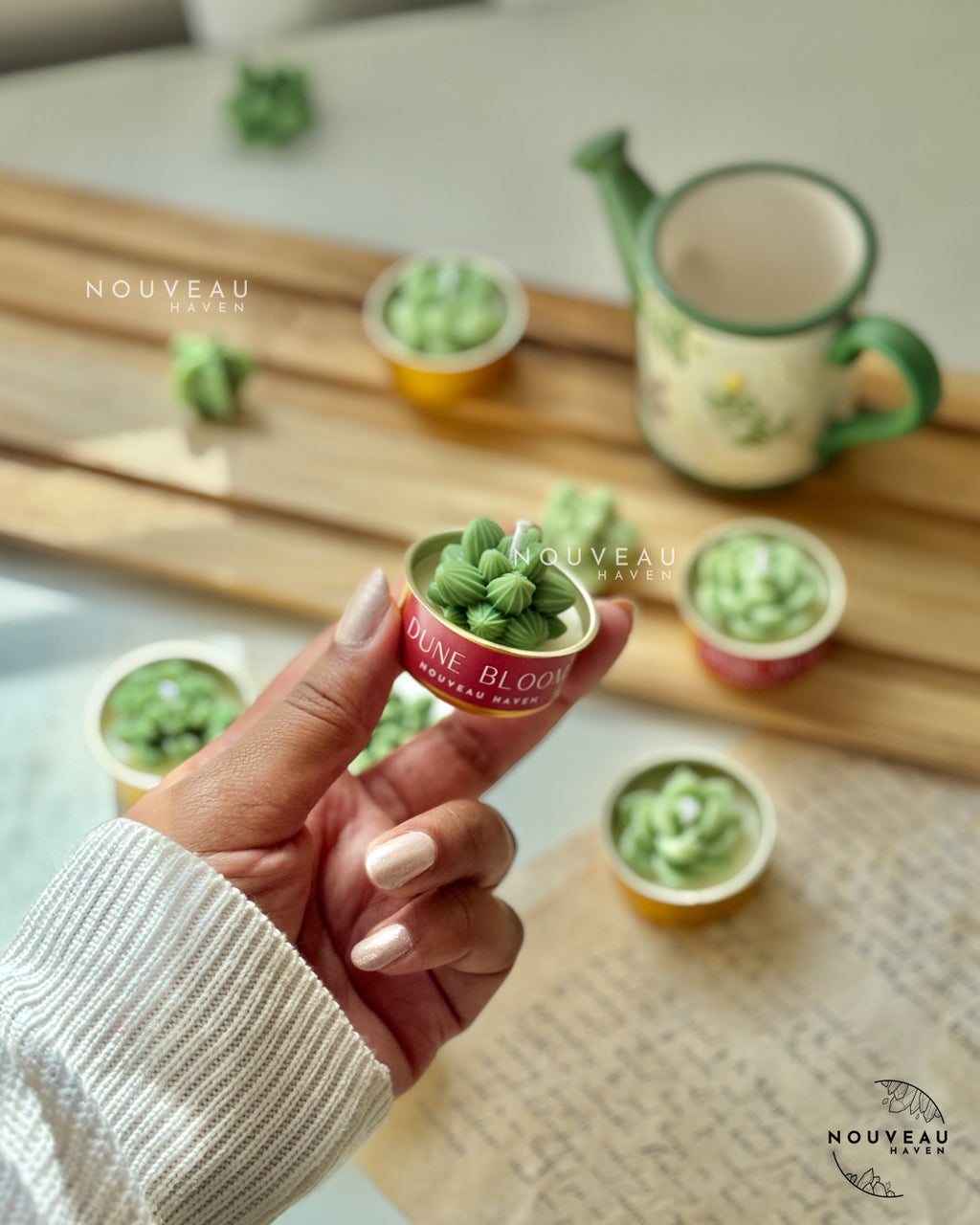 Dune Bloom Succulent Tea-Light Candles