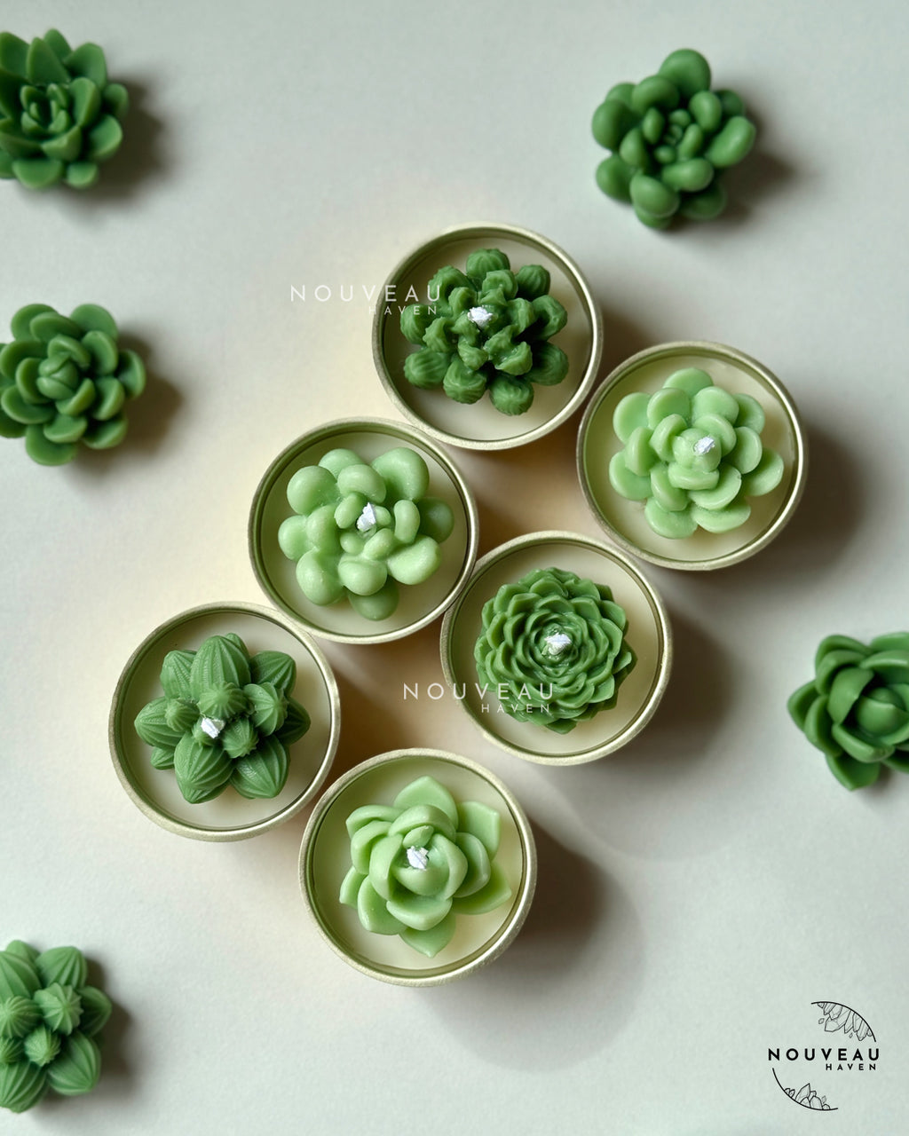 Dune Bloom Succulent Tea-Light Candles